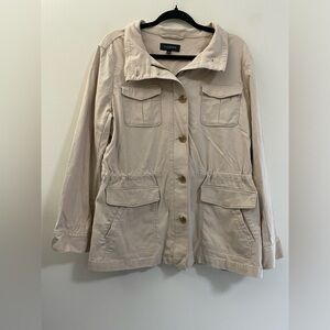 Talbots Womens Lightweight Canvas Jacket in Tan‎ - L